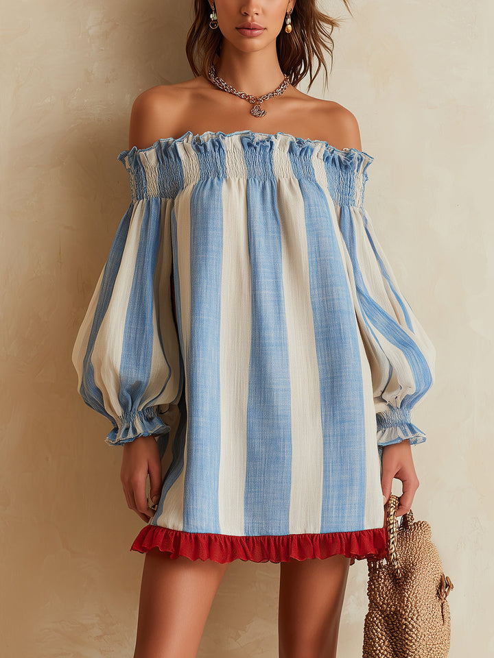 Annemiek | Blauw-Witte Gestreepte Zomerjurk