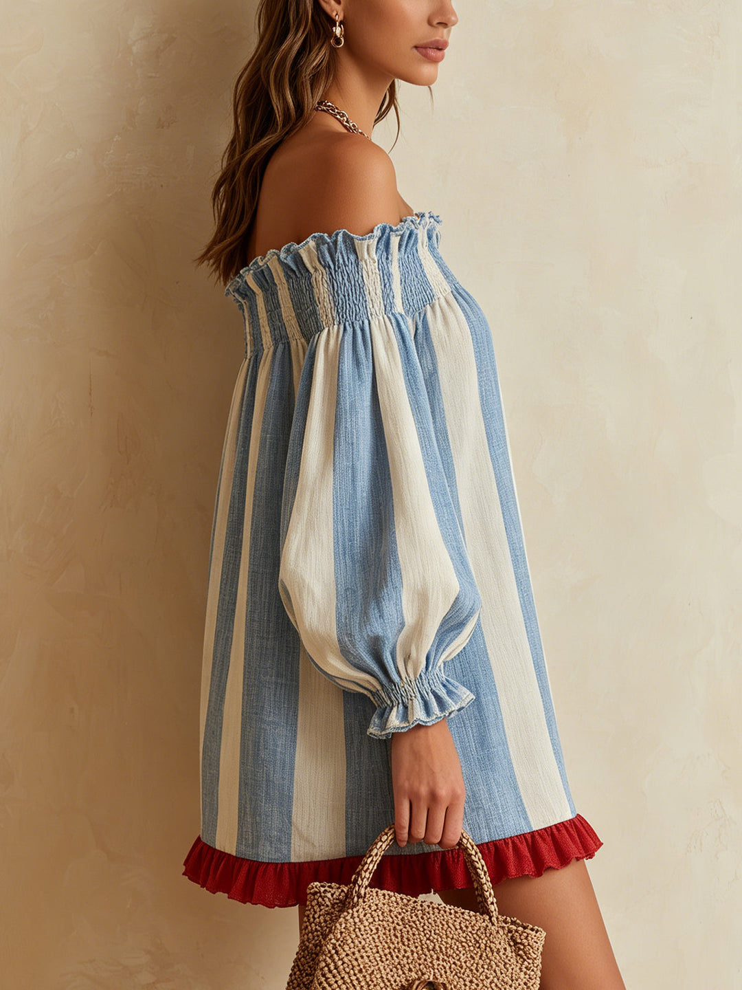 Annemiek | Blauw-Witte Gestreepte Zomerjurk