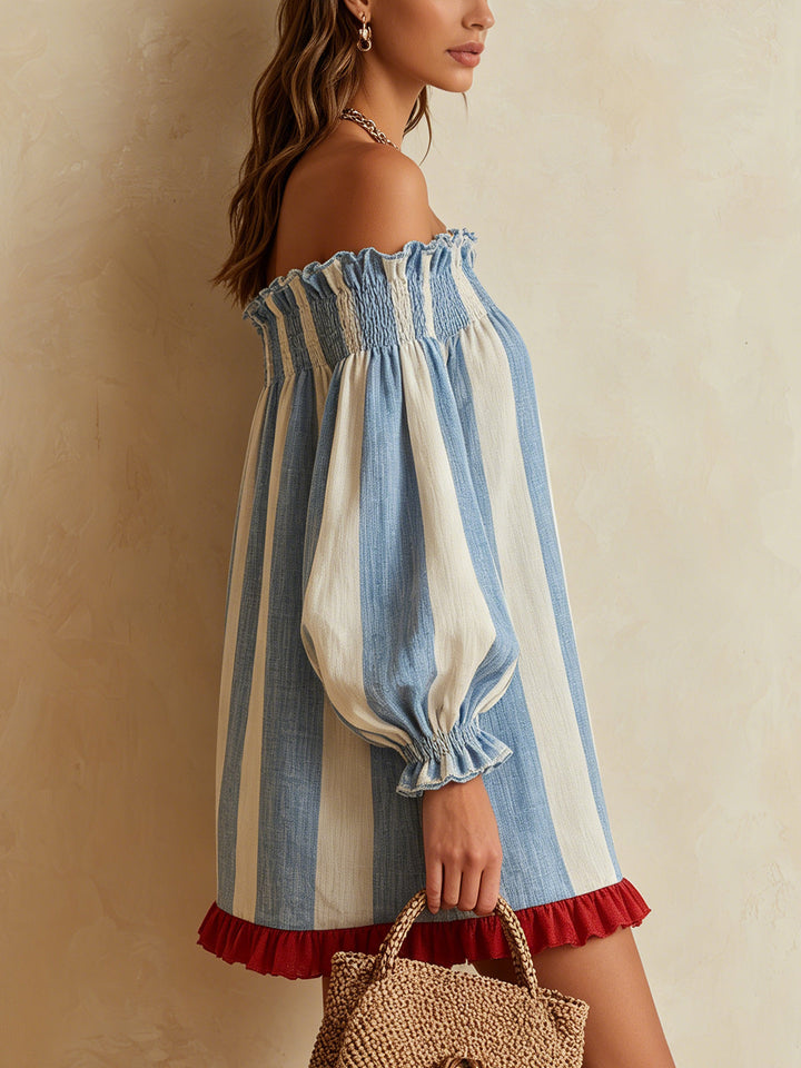 Annemiek | Blauw-Witte Gestreepte Zomerjurk