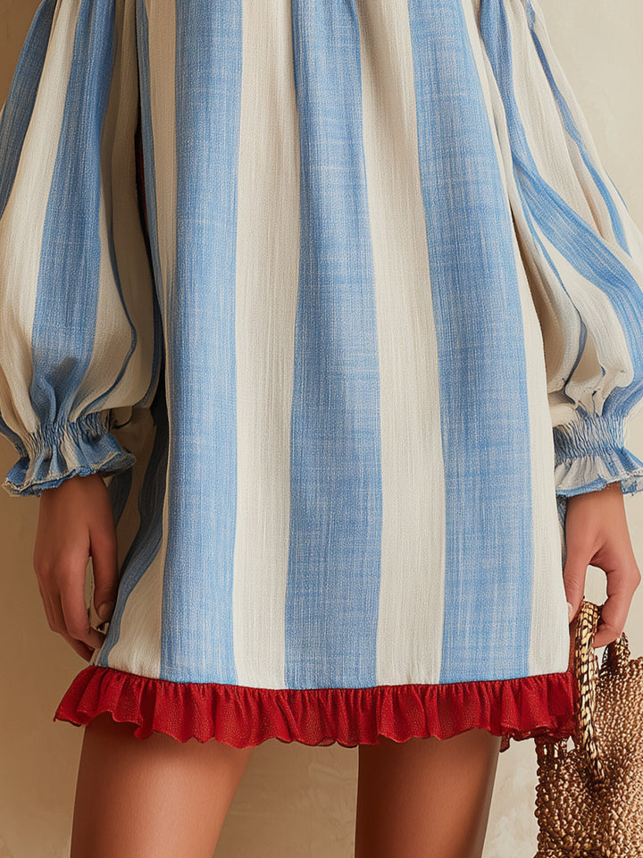Annemiek | Blauw-Witte Gestreepte Zomerjurk