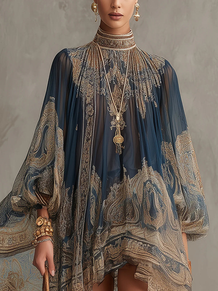 Caroline | Marineblauwe Elegante Jurk