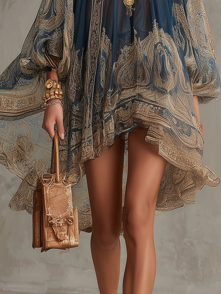 Caroline | Marineblauwe Elegante Jurk