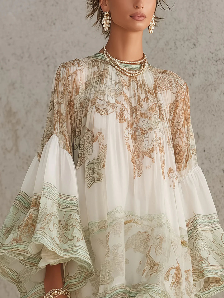 Ingrid | Groene Jurk met Volantdetails